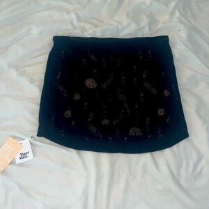 NWT Tiger Mist black distressed skirt Size XL